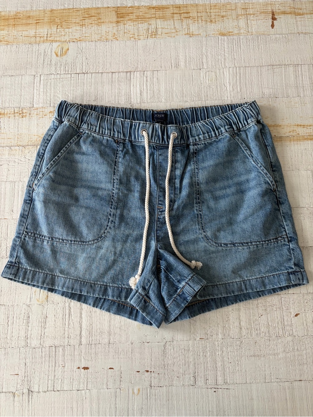 J.Crew Denim Drawstring Shorts NWT size 31 Relaxed Fit Lightweight Elastic Waist - Picture 9 of 9